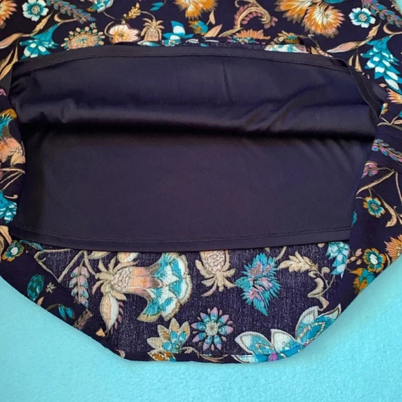 XHILARATION floral paisley gauzy cutout choker neckline halter midi dress size M - Picture 6 of 12